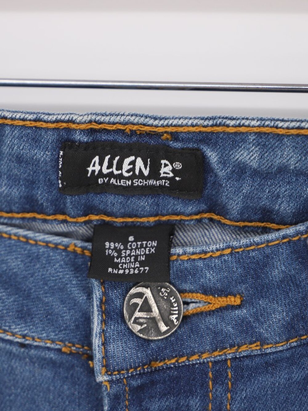 Allen B by Allen Schwartz Jeans Patchwork Sequin Distressed Flare Boho Size 6 - Picture 10 of 10